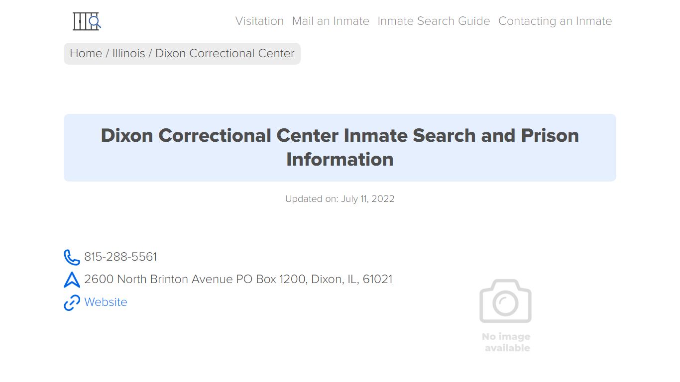 Dixon Correctional Center Inmate Search, Visitation, Phone ...